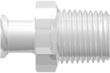 Female Luer Thread Style with 7/16" Hex to 1/8-27 NPT Thread Animal-Free Natural Polypropylene