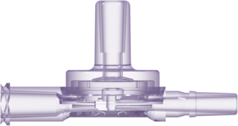 Double Check Valve Female Luer Chimney Port 2-5 PSI Cracking Pressure Radiation-Stable Polycarbonate