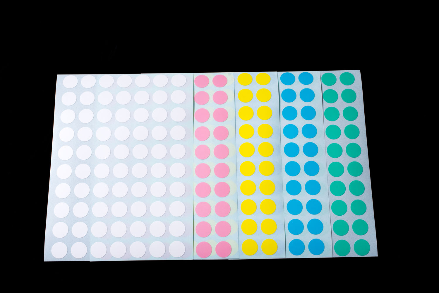 パステルドットラベル 色:5色ミックス(ブルー/グリーン/ピンク/イエロー/ホワイト) ラベルサイズ:φ12mm 700枚/袋