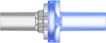 Check Valve Pocket for .161" (4.0 mm) OD tubing to  .161" (4.0 mm) OD tubing Cracking Pressure 1.450 - 4.351 psig Flow Rate max 200 ml/min Clear and Blue MABS w/Silicone Diaphragm