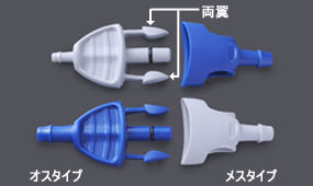 オスタイプ 大 軟質チューブ内径5mm：3/16" 灰