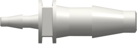 Straight Through Reduction Tube Fitting with Classic Series Barbs 5/32" (4.0 mm) and 1/16" (1.6 mm) ID Tubing White Nylon