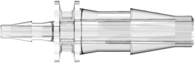 Straight Through Reduction Tube Fitting with Classic Series Barbs 5/32" (4.0 mm) and 1/16" (1.6 mm) ID Tubing Clear Polycarbonate