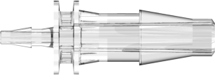 Straight Through Reduction Tube Fitting with Classic Series Barbs 3/16" (4.8 mm) and 1/16" (1.6 mm) ID Tubing Clear Polycarbonate