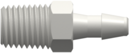 1/16-27 NPT Thread with 5/16" Hex to 200 Series Barb 1/8" (3.2 mm) ID Tubing White Nylon