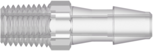 1/16-27 NPT Thread with 5/16" Hex to 200 Series Barb 3/16" (4.8 mm) ID Tubing Natural Kynar PVDF