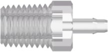 1/16-27 NPT Thread with 5/16" Hex to 400 Series Barb 3/32" (2.4 mm) ID Tubing Natural Kynar PDVF
