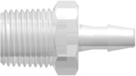 1/8-27 NPT Thread with 7/16" Hex to 200 Series Barb 1/8" (3.2 mm) ID Tubing Animal-Free Natural Polypropylene