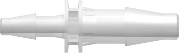 Straight Through Reduction Tube Fitting with Classic Series Barbs 3/16" (4.8 mm) and 1/8" (3.2 mm) ID Tubing Animal-free Natural Polypropylene
