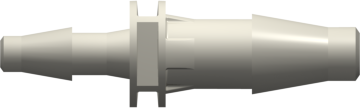 Straight Through Reduction Tube Fitting with Classic Series Barbs 3/16" (4.8 mm) and 1/8" (3.2 mm) ID Tubing Lace White ABS