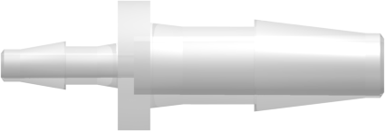 Straight Through Reduction Tube Fitting with Classic Series Barbs 1/4" (6.4 mm) and 1/8" (3.2 mm) ID Tubing Animal-free Natural Polypropylene