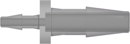 Straight Through Reduction Tube Fitting with Classic Series Barbs 1/4" (6.4 mm) and 1/8" (3.2 mm) ID Tubing Black Kynar PVDF