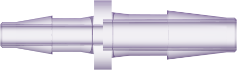 Straight Through Reduction Tube Fitting with Classic Series Barbs 1/4" (6.4 mm) and 3/16" (4.8 mm) ID Tubing Rad. Stable Polycarbonate