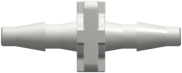 Straight Through Tube Fitting with Classic Series Barbs 1/16" (1.6 mm) ID Tubing White Nylon