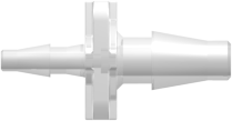 Straight Through Reduction Tube Fitting with Classic Series Barbs 1/8" (3.2 mm) and 1/16" (1.6 mm) ID Tubing Animal-Free Natural Polypropylene