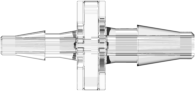 Straight Through Reduction Tube Fitting with Classic Series Barbs 3/32" (2.4 mm) and 1/16" (1.6 mm) ID Tubing Rad. Stable Polycarbonate