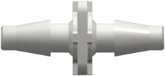 Straight Through Tube Fitting with Classic Series Barbs 1/8" (3.2 mm) ID Tubing White Nylon