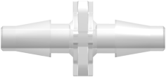 Straight Through Tube Fitting with Classic Series Barbs 1/8" (3.2 mm) ID Tubing Animal-Free Natural Polypropylene