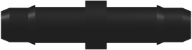 Straight Through Tube Fitting with 400 Series Barbs 5/32" (4.0 mm) ID Tubing Black Nylon