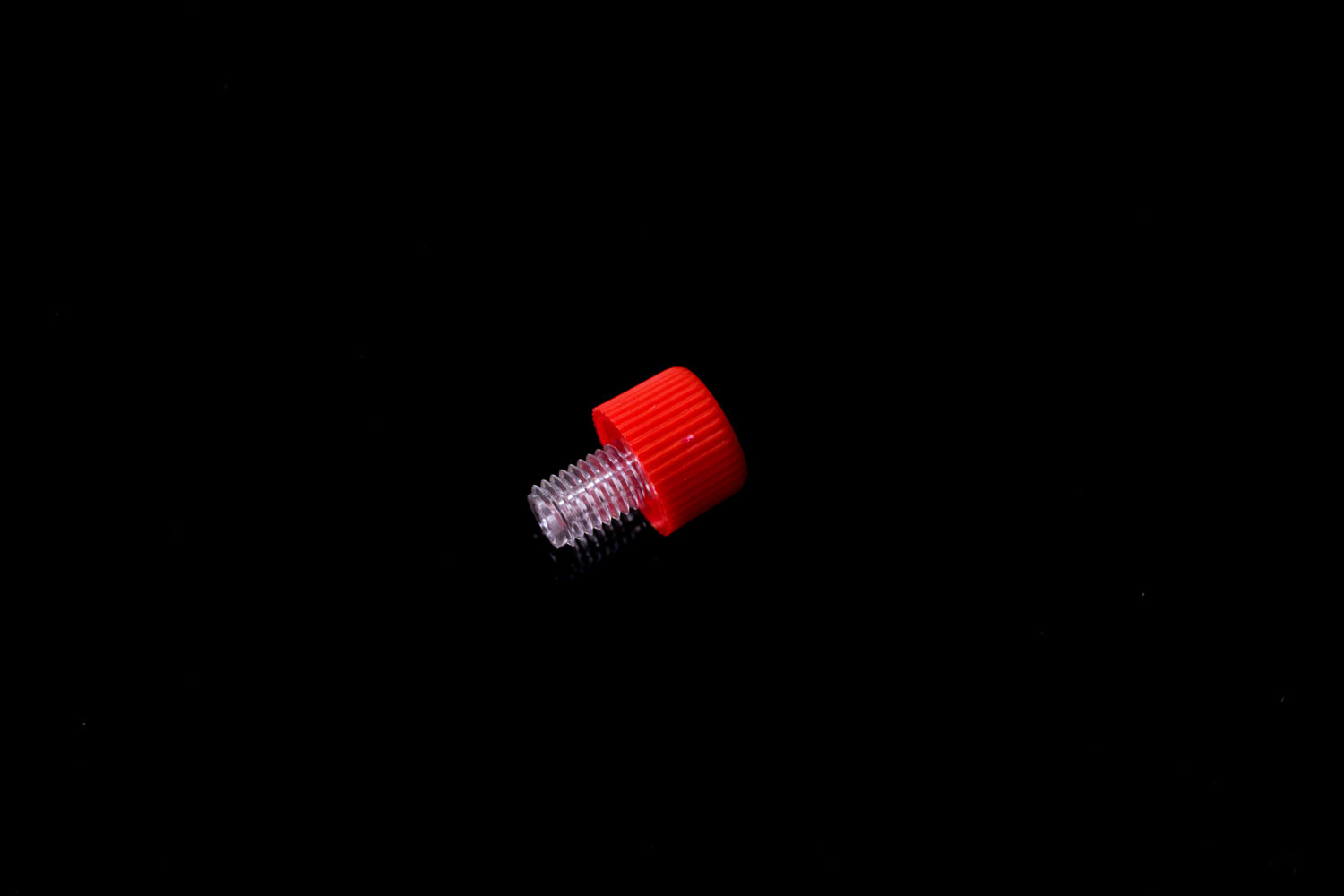 1/16"PC赤色ヘッドナット (1/4-28UNFオス)