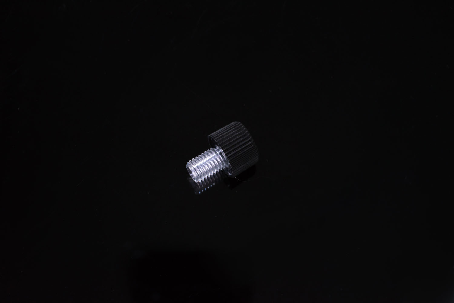 1/8"PC黒色ヘッドナット (1/4-28UNFオス)