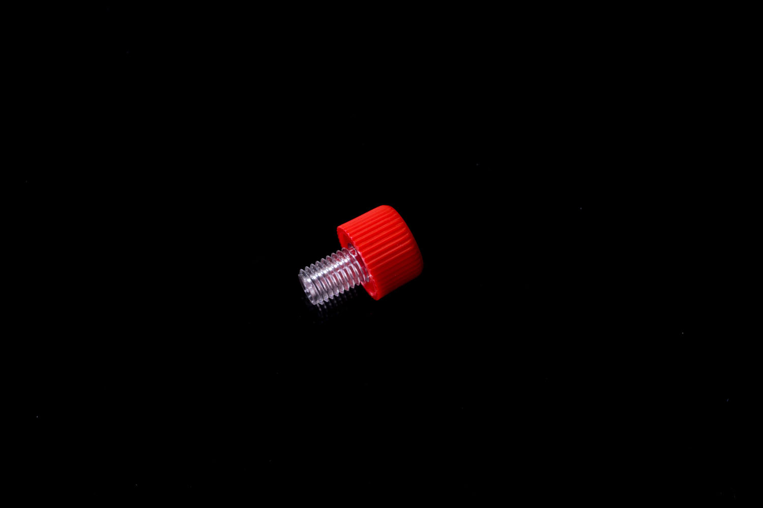 1/8"PC赤色ヘッドナット (1/4-28UNFオス)
