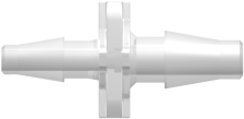 Straight Through Reduction Tube Fitting with Classic Series Barbs 1/8" (3.2 mm) and 3/32" (2.4 mm) ID Tubing Animal-Free Natural Polypropylene