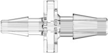 Straight Through Reduction Tube Fitting with Classic Series Barbs 1/8" (3.2 mm) and 3/32" (2.4 mm) ID Tubing Clear Polycarbonate