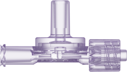 Double Check Valve Tubing Pocket Chimney Port Rotating Luer Lock Exit Port 2-5 PSI Cracking Pressure Radiation-Stable Polycarbonate