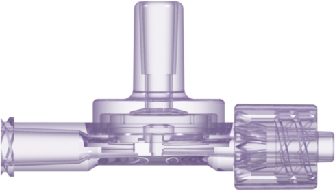 Double Check Valve Female Luer Chimney Port Rotating Luer Lock Exit Port 2-5 PSI Cracking Pressure Radiation-Stable Polycarbonate