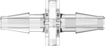 Straight Through Tube Fitting with Classic Series Barbs 3/32" (2.4 mm) ID Tubing Clear Polycarbonate