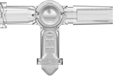 Stopcock 3-way Female Luer to Female Luer to Bondable Socket Clear Polycarbonate Body Natural HDPE Diverter