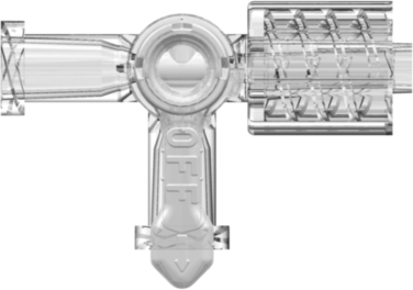 Stopcock 3-way Female Luer to Female Luer to Male Luer w/ Luer Lock Ring Clear PC Body and Nut Natural HDPE Diverter