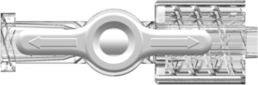 Stopcock 1-way Female Luer to Male Luer w/ Luer Lock Ring Clear PC Body and Nut 2 Arrow Natural HDPE Diverter