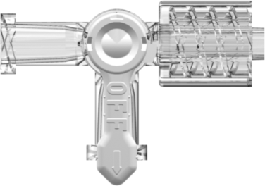 High Flow Stopcock 3-way Female Luer to Female Luer to Male Luer w/ Luer Lock Ring Large Bore Clear PC body 1 Arrow Natural HDPE Diverter and Clear PC Lock Ring