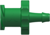 Female Luer Thread Style to 500 Series Barb 3/32" (2.4 mm) ID Tubing Green Nylon