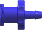 Female Luer Thread Style to 500 Series Barb 3/32" (2.4 mm) ID Tubing Blue Nylon