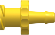 Female Luer Thread Style to 500 Series Barb 1/8" (3.2 mm) ID Tubing Yellow Nylon