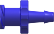 Female Luer Thread Style to 500 Series Barb 1/8" (3.2 mm) ID Tubing Blue Nylon