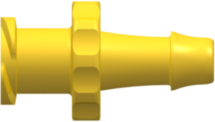 Female Luer Thread Style to 500 Series Barb 5/32" (4.0 mm) ID Tubing Yellow Nylon
