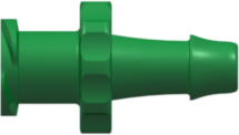 Female Luer Thread Style to 500 Series Barb 5/32" (4.0 mm) ID Tubing Green Nylon