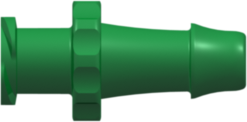 Female Luer Thread Style to 500 Series Barb 3/16" (4.8 mm) ID Tubing Green Nylon