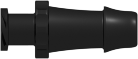 Female Luer Thread Style to 500 Series Barb 1/4" (6.4 mm) ID Tubing Black Nylon