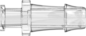 Female Luer Thread Style to 500 Series Barb 1/4" (6.4 mm) ID Tubing Clear Polycarbonate