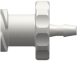 Female Luer Thread Style to 200 Series Barb 1/16" (1.6 mm) ID Tubing White Nylon