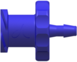 Female Luer Thread Style to 200 Series Barb 1/16" (1.6 mm) ID Tubing Blue Nylon