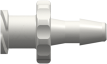 Female Luer Thread Style to 200 Series Barb 1/8" (3.2 mm) ID Tubing White Nylon