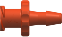 Female Luer Thread Style to 200 Series Barb 1/8" (3.2 mm) ID Tubing Red Nylon