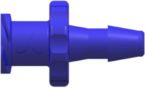 Female Luer Thread Style to 200 Series Barb 1/8" (3.2 mm) ID Tubing Blue Nylon