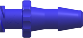 Female Luer Thread Style to 200 Series Barb 3/16" (4.8 mm) ID Tubing Blue Nylon